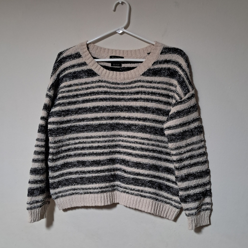 Massimo Dutti women's pullover textured 100% cotton sweater size L.